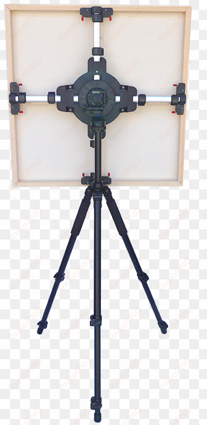 artristic studio easel with canvas attached - camera tripod