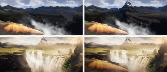 as part of a small matte-painting project i designed - waterfall