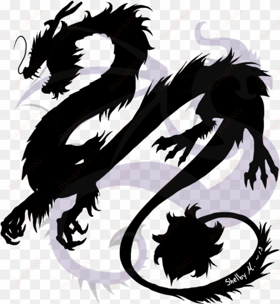 asian dragon png - silhouette chinese dragon