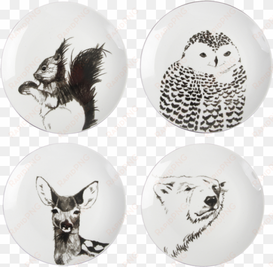 assiette design, decorative objects, kids plates, baby - anouk winter plate - / set of 4
