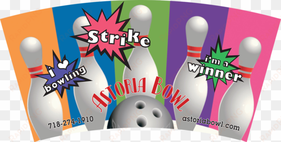 astoria bowling souvenir kids cup artwork - bowling souvenir