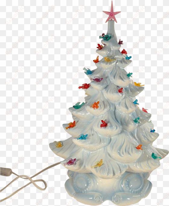 astounding image of decorative electric white winter - white vintage ceramic christmas tree