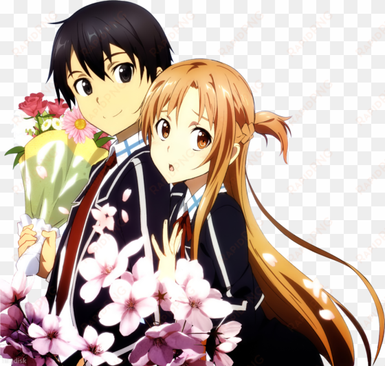 asuna kirito leafa sword art online anime - kirito x asuna valentines day