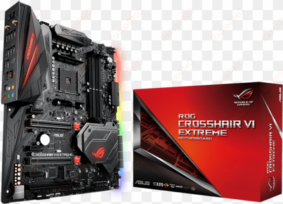 Asus Rog Crosshair Vi Extreme Amd X370 E-atx Motherboard - Asus Rog Crosshair Vi Extreme - Motherboard - Extended transparent png image