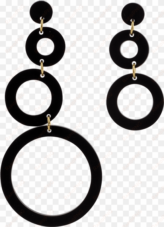 asymmetric circles black - earring
