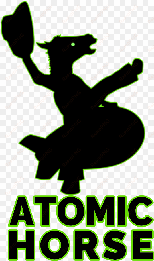 atomic horse logo of a horse man riding an atom bomb - poster