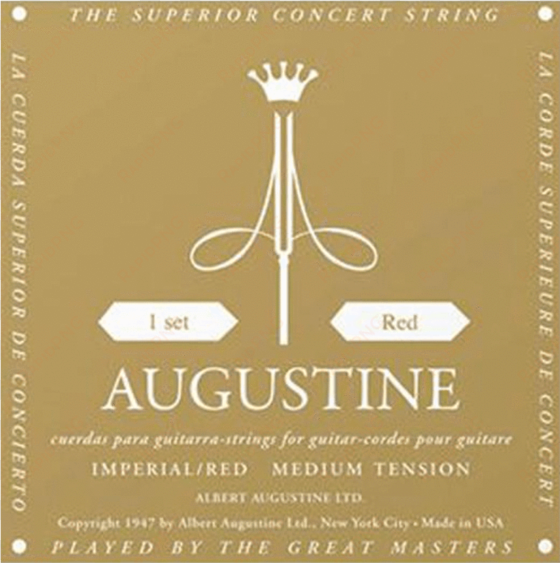 augustine imperial red medium tension strings - augustine classic black classical guitar strings -