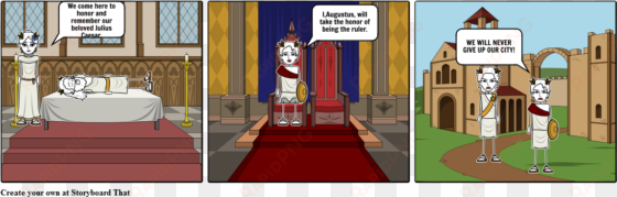 augustus takes the throne - cartoon
