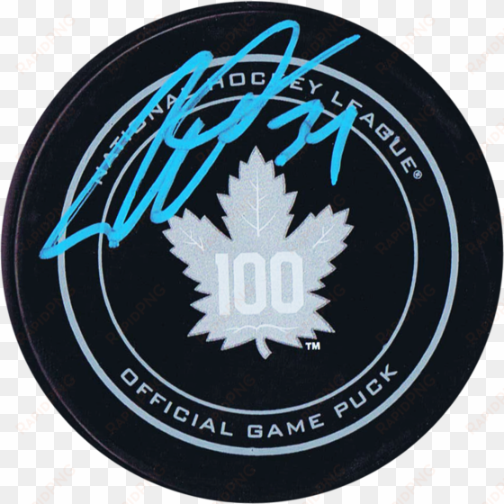 auston matthews toronto maple leafs autographed centennial - toronto maple leafs 2018 puck