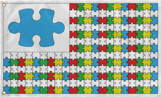 autism awareness puzzle pieces flag - autism flag
