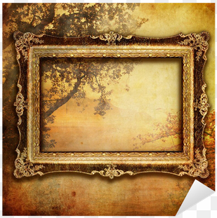 autumn composition with antique frame sticker • pixers® - picture frame