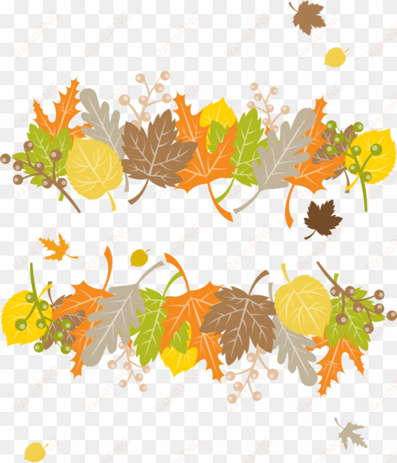 autumn euclidean vector leaf - transparent painted autumn