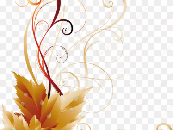 autumn leaves clipart corner border - side border design png