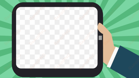 Available In Two Formats - Cartoon Hand Holding Tablet transparent png image