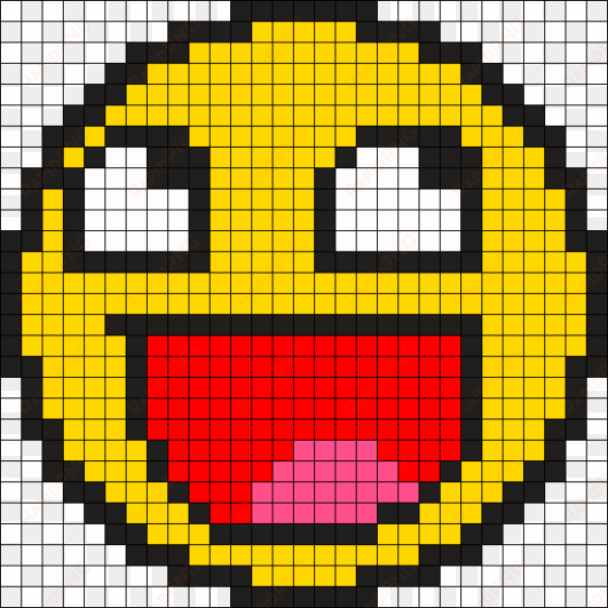 awesome face perler bead pattern / bead sprite - imagenes de emojis pixelados