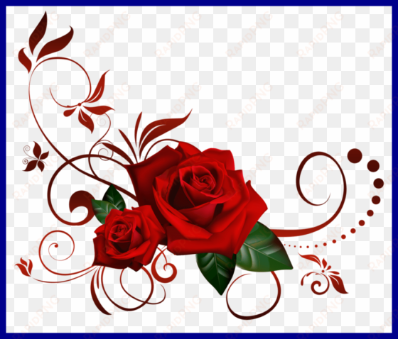 Awesome Flower Border Clip Art Club Pict - Cafepress Red Roses Tile Coaster transparent png image