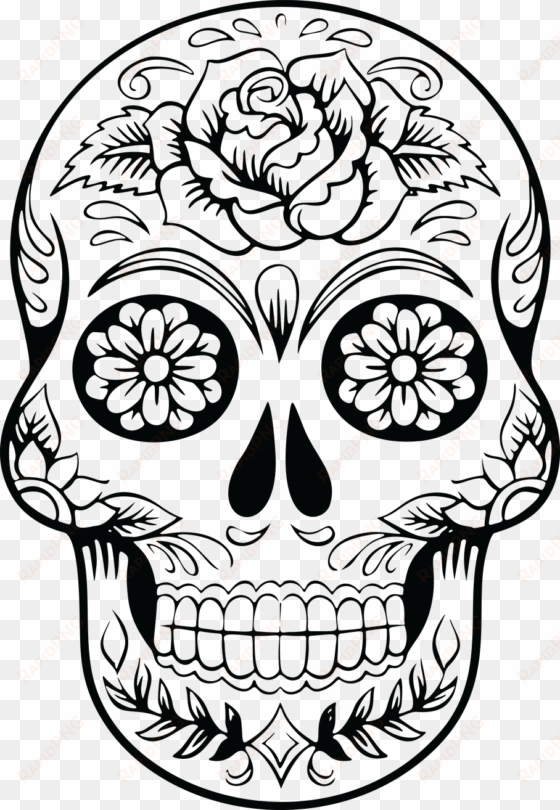 awesome of a sugar image black and - sugar skull silhouette png