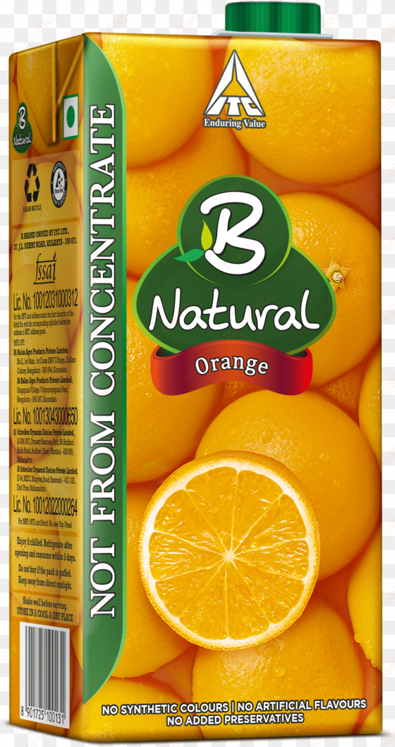 B Natural Orange Drinks - B Natural Juice, Mango Magic, 1 L Carton transparent png image