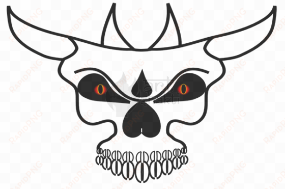 b/w devil red eyes 3 logo - cartoon