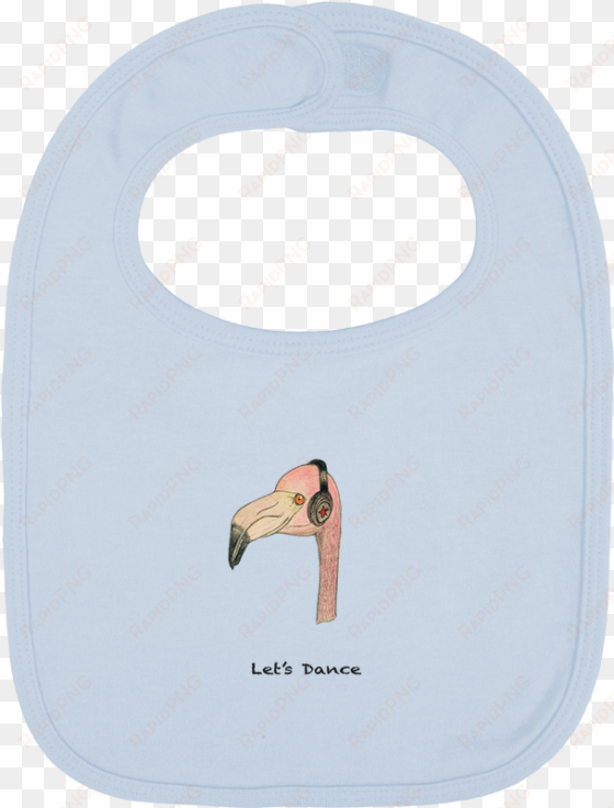 baby bib plain and contrast flamingo let's dance by - bib