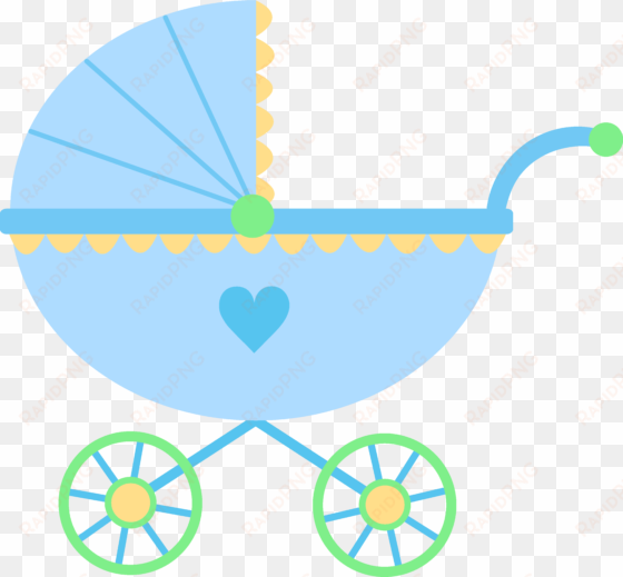 Baby Carriage Clipart - Blue Stroller Clipart transparent png image