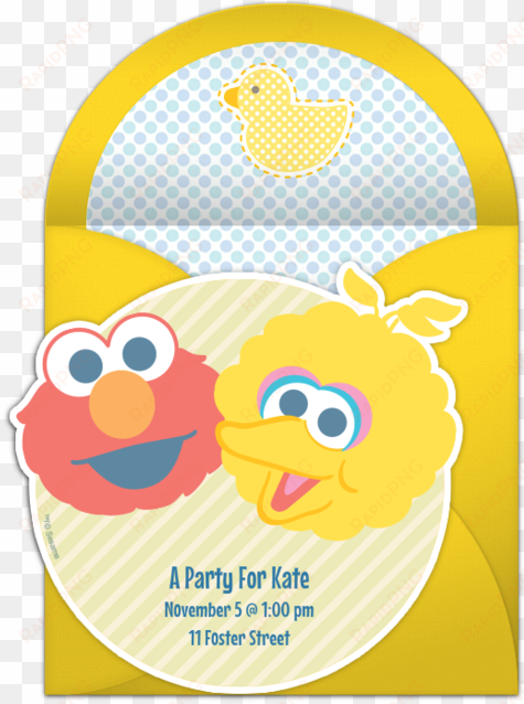 baby elmo and big bird online invitation - birthday