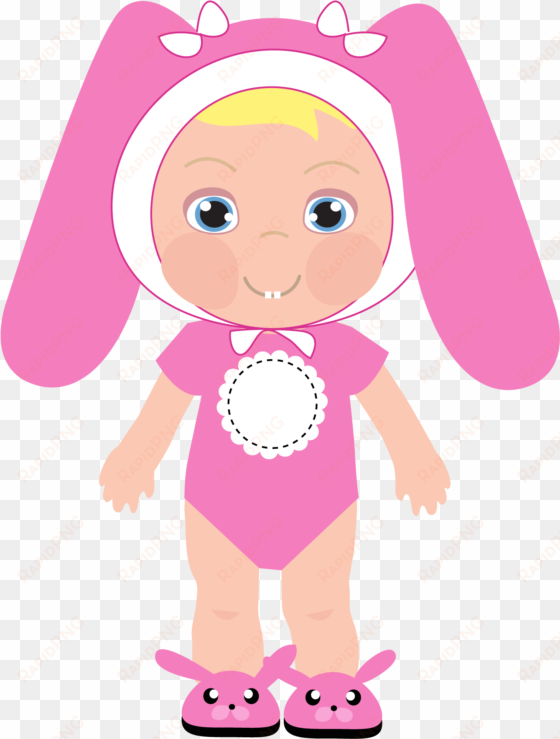 Baby Girl Clip Art - Rabbit And Girl Clip Art transparent png image