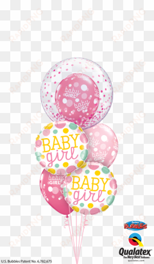 baby girl pink confetti dots - bubble balloon confetti dots