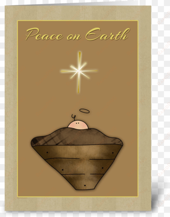 baby jesus, manger, peace on earth greeting card - greeting card