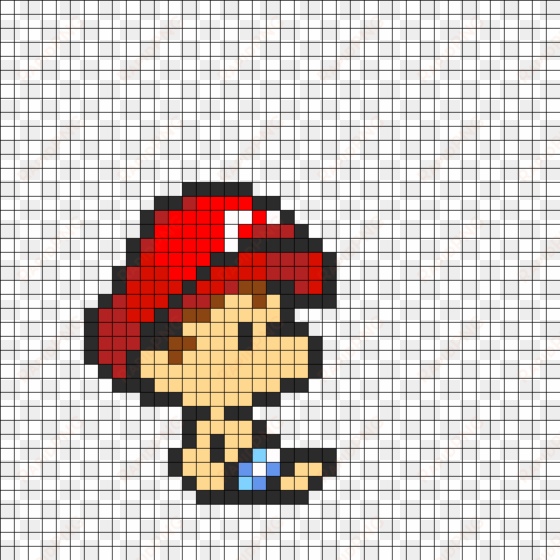 baby mario perler bead pattern - pixel art mario