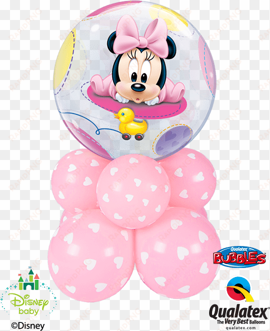 baby minnie super base - 22" single bubble baby minnie - mylar balloons foil