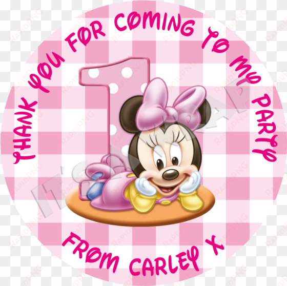 baby minnie sweet cone stickers - minnie's first birthday molded candle