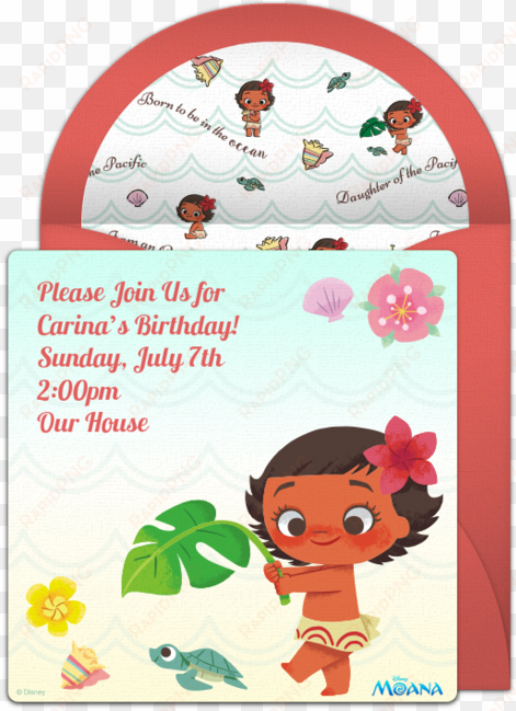 Baby Moana Online Invitation - Moana Born To Be In The Ocean Pattern Accessory Bag, transparent png image