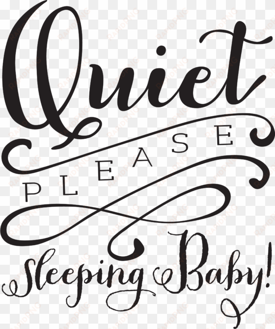 Baby Sleeping Signs Encode Clipart To Base Png Shhh - Calligraphy transparent png image