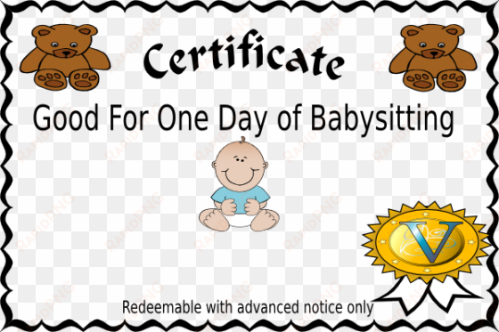babysitting coupon clip art - certificate borders and frames