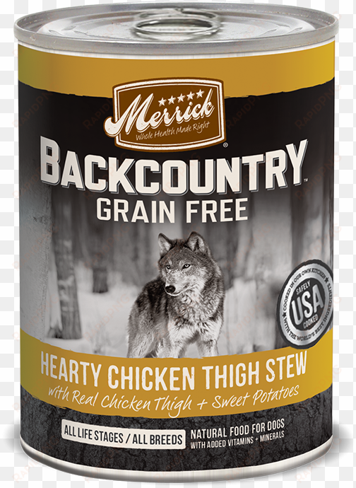 backcountry grain free - merrick backcountry chicken thigh can dog food