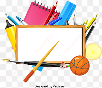 background of school supplies, school clipart, ppt, - school