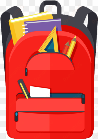 backpack filled with school supplies - notebook in the school bag