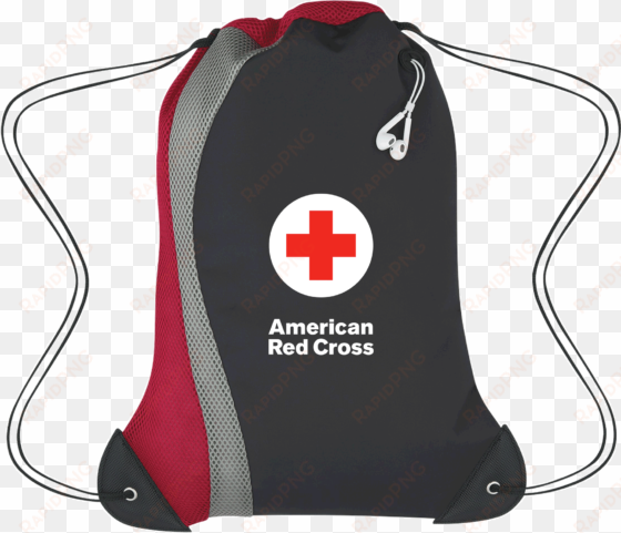 backpack with red cross logo - american red cross lifeguard mesh bag string backpack