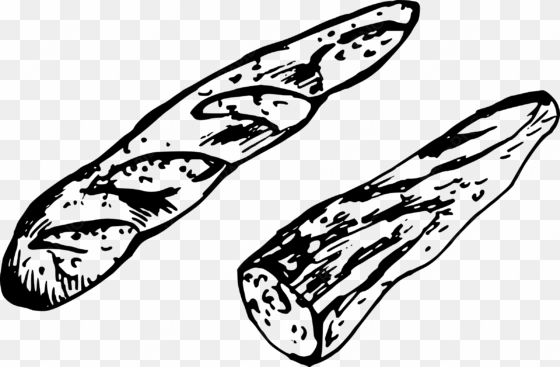 baguette drawing clipart - black and white baguette