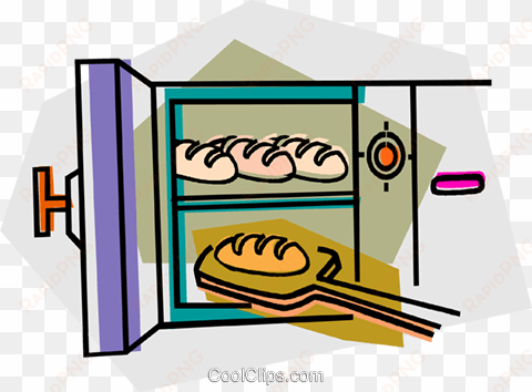 baking bread in an oven - brot backen clipart