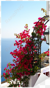 balcony with flowers greece