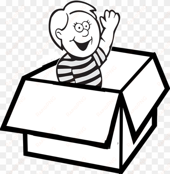 ball in the box clipart black and white - inside the box clipart black and white
