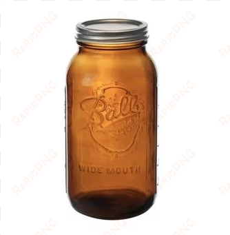 ball wide mouth half-gallon 64oz amber glass mason - mason jar