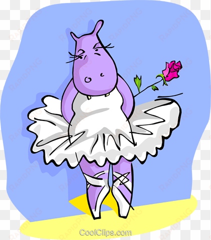 ballerina royalty free vector clip art illustration - cartoon character hippopotame ballerina