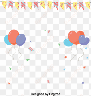 balloon banner party decorative, vector material, rave - birthday