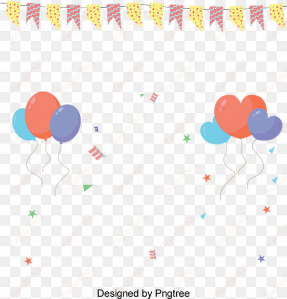 balloon banner party decorative, vector material, rave - birthday