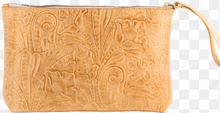 banker bag - embossed floral - desert fawn - bank