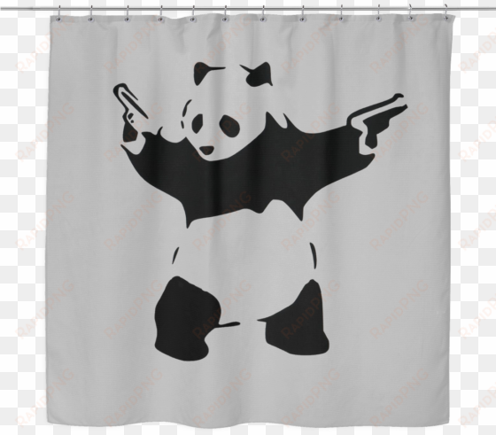 banksy panda with guns shower curtain - destroy the racist be like a panda