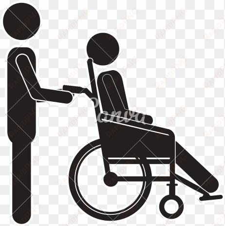 banner black and white library collection of high quality - pushing a wheelchair clipart